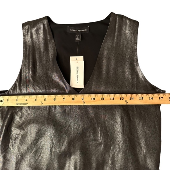 BANANA REPUBLIC Top Sz. S Petite Metallic Tiered Ruffle Hem Peplum Whimsical NEW - Picture 11 of 15